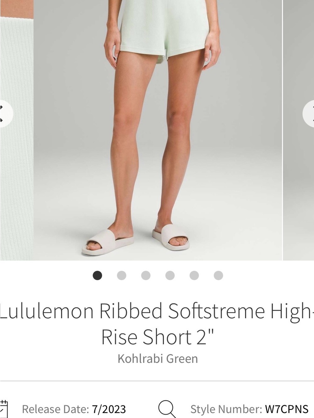 lululemon athletica High-Rise Ribbed Shorts — Kohlrabi Green